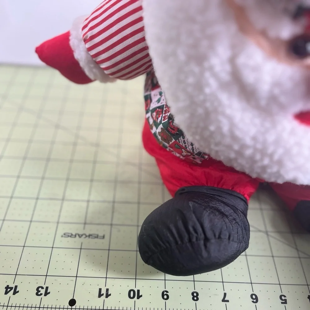 Vintage Soft N‎ Silky Nylon Santa Claus Plush Puffy Parachute Stuffed Toy
